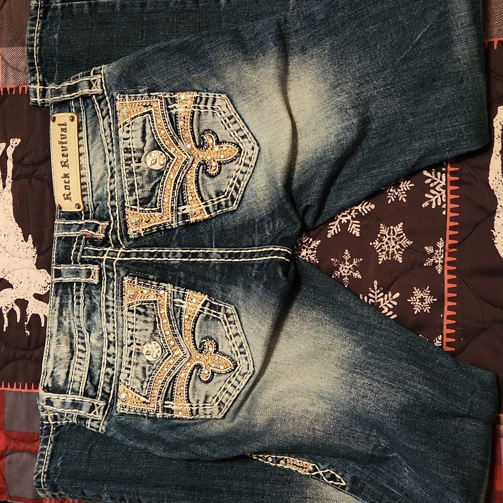 Womens Rock Revival cuffed skinny jeans size 25